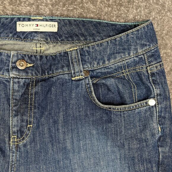 Tommy Hilfiger Woman Blue Jeans Size 12/31 Straight Inseam 31" High-Rise Flap - Picture 4 of 10